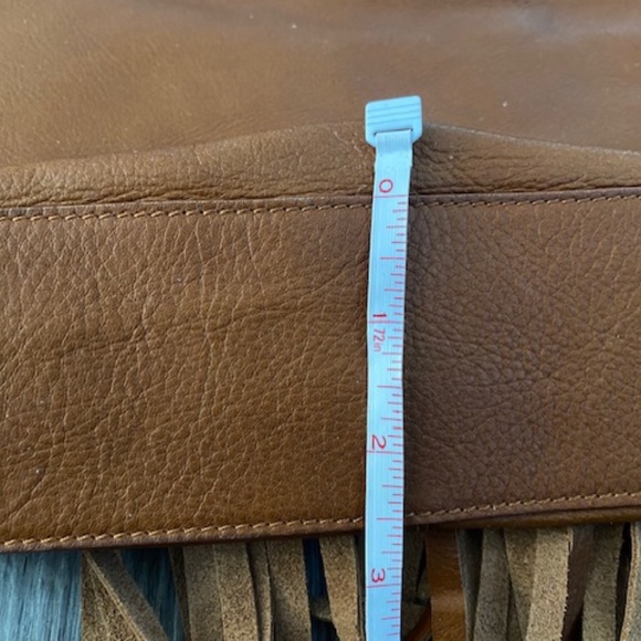 Garnet Hill Italian Leather Fringed Shoulder Bag - Picture 11 of 13